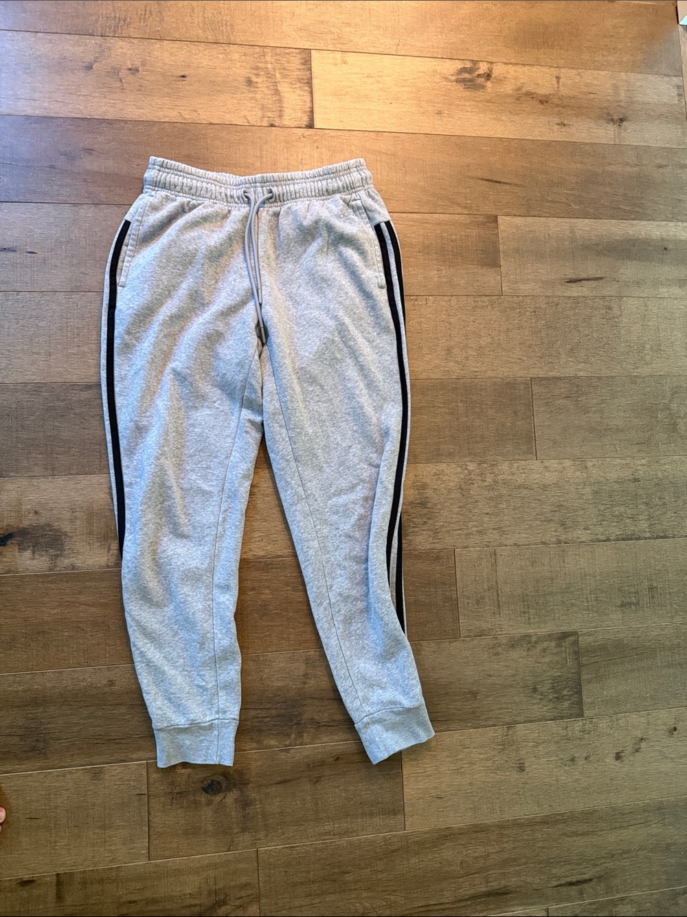 🎉adidas Gray Sweatpants with Black Side Stripes